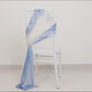 20-Pack Sheer Chair Drape Decor in Dusty Blue and Ivory – 9ft Shimmer Sash, Wrinkle-Free