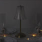 12" Gold Metal LED Table Lamp – Modern Fluted Acrylic Shade, USB Rechargeable Cordless Touch Dimmabl