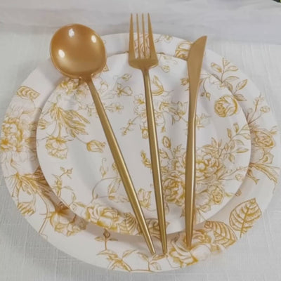 Gold Heavy Duty Plastic Utensil Set
