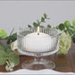 6 Pack 3" Clear Ribbed Glass Candle Holders – Vintage Coupe Pedestal Candle Cups for Floating & LED 