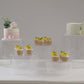 Clear acrylic cake stands set of 5, cylinder design, for elegant event displays.