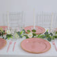 10-Pack Economy Round Plastic Charger Plates 13" in Dusty Rose with Gold Beaded Rim, Stylish Dinner Party Serving Plates