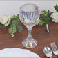 6 Pack Prism Cut Crystal Wine Glass Goblets – Iridescent Clear 10oz Stemware Set for Red & White Wine
