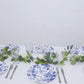 10-Pack French Toile Plastic Salad Plates – Blue & White Floral, 7" Round Disposable Dessert Plates