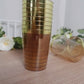 25 Pack Amber Gold Crystal Plastic Tumbler Glasses with Gold Rim, 10oz Disposable Drink Glasses Party Cups