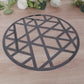 6 Pack Black Laser Cut Geometric Triangle Cardboard Dining Table Mats, 13" Round Disposable Placemats - 700 GSM