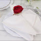 4 Pack Red Artificial Rose Flower Wooden Napkin Holders, Farmhouse Country Floral Napkin Rings - 4"