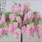 5ft Freestanding Blush Wisteria Artificial Tree – Cascading Silk Flower Display for Weddings & Events