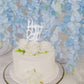 Light blue silk wisteria flower garland vines with cake decoration.