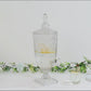 Vintage Cut Crystal Glass Drink Dispenser with Lid & Spigot – Tall Beverage Server, Vertical Panel & Floral Design, 3L