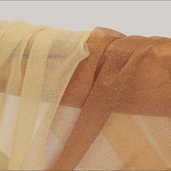 Champagne and gold sheer chair drape decor, 9ft shimmer sash.