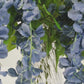 42" Silk Hanging Wisteria Flower Garland Vines in Dusty Blue, Elaborated 5 Full Strands in 1 Bush