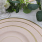 25 Pack Blush Sunray Heavy Duty Paper Charger Plates with Gold Rim, 13" Round Disposable Serving Plates - 350 GSM