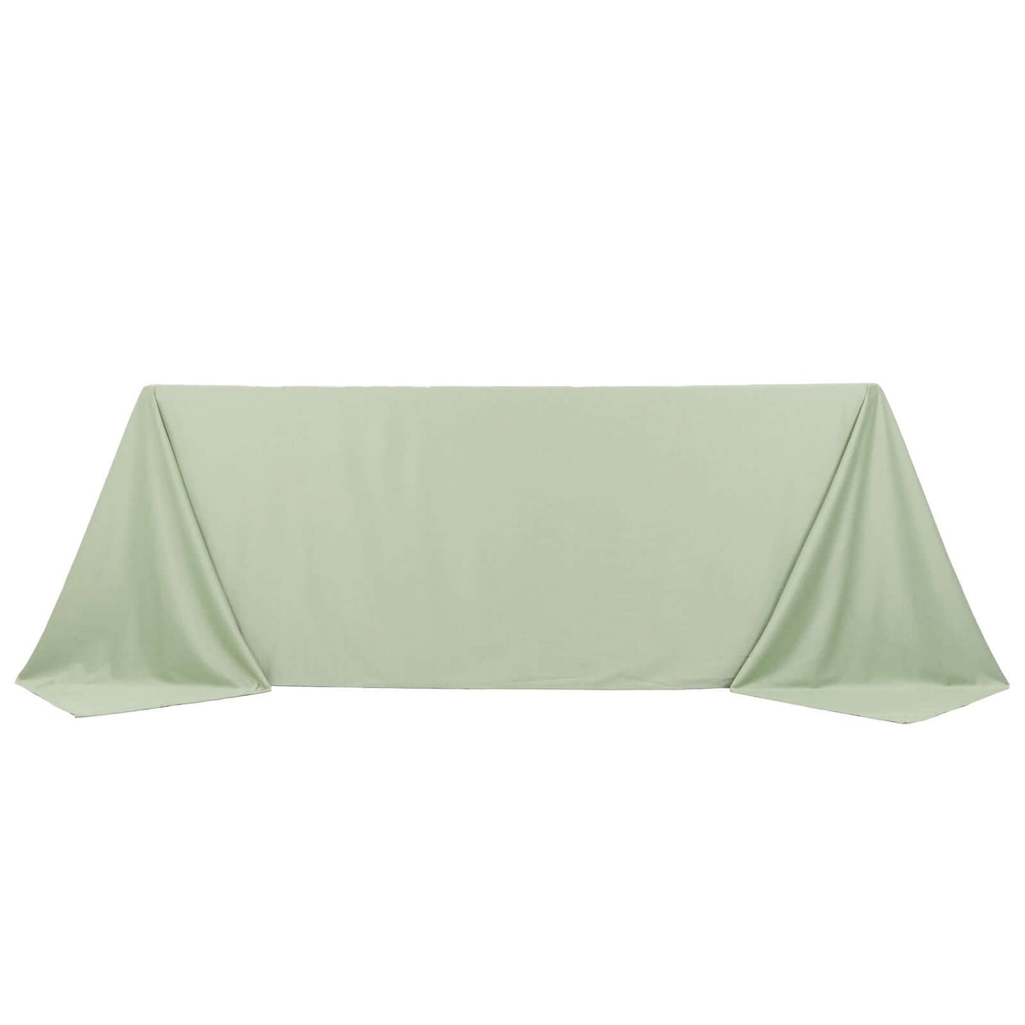 90"x132" Sage Green Scuba Wrinkle Free Rectangular Tablecloth, Seamless Scuba Polyester Tablecloth