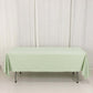 60"x102" Sage Green Scuba Wrinkle Free Rectangular Tablecloth, Scuba Polyester Tablecloth