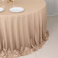 132" Nude Scuba Wrinkle Free Round Tablecloth, Seamless Scuba Polyester Tablecloth