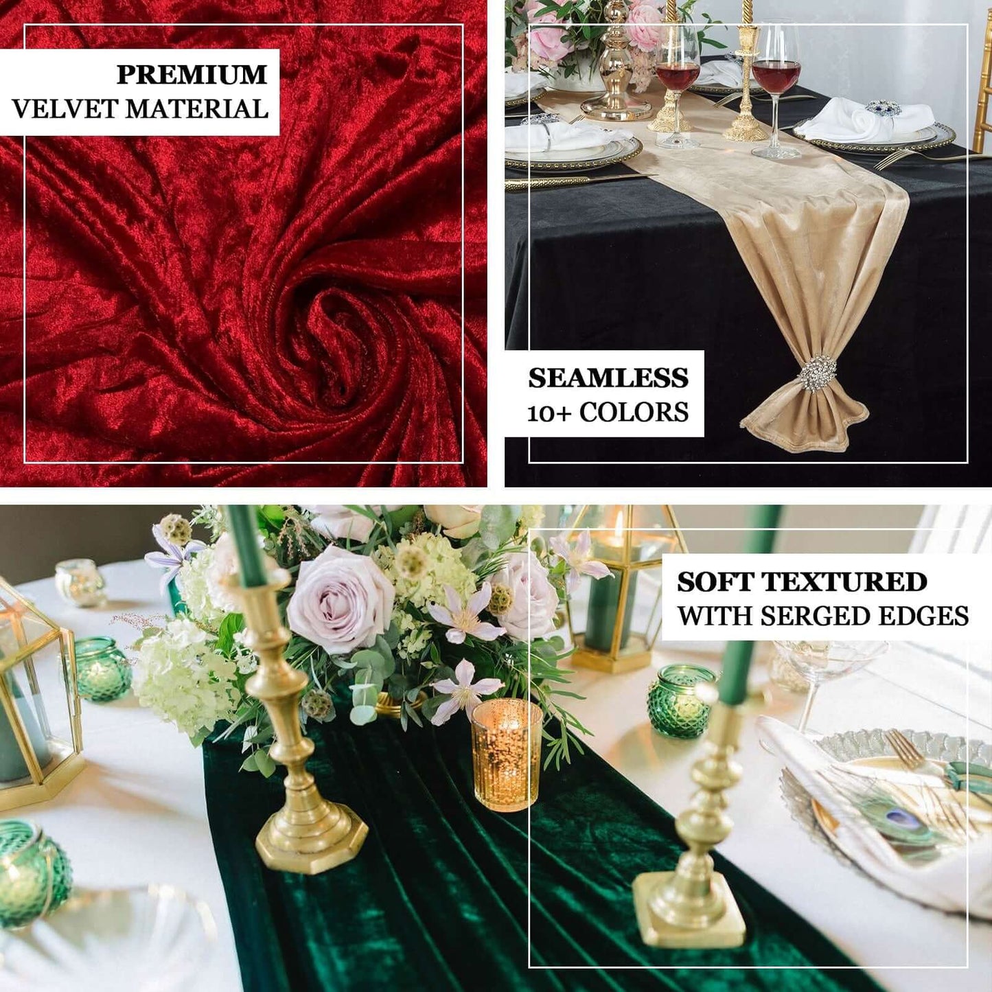 Premium Crushed Velvet 12"x108" Table Runner Lavender Lilac - Soft & Wrinkle-Resistant Table Linen