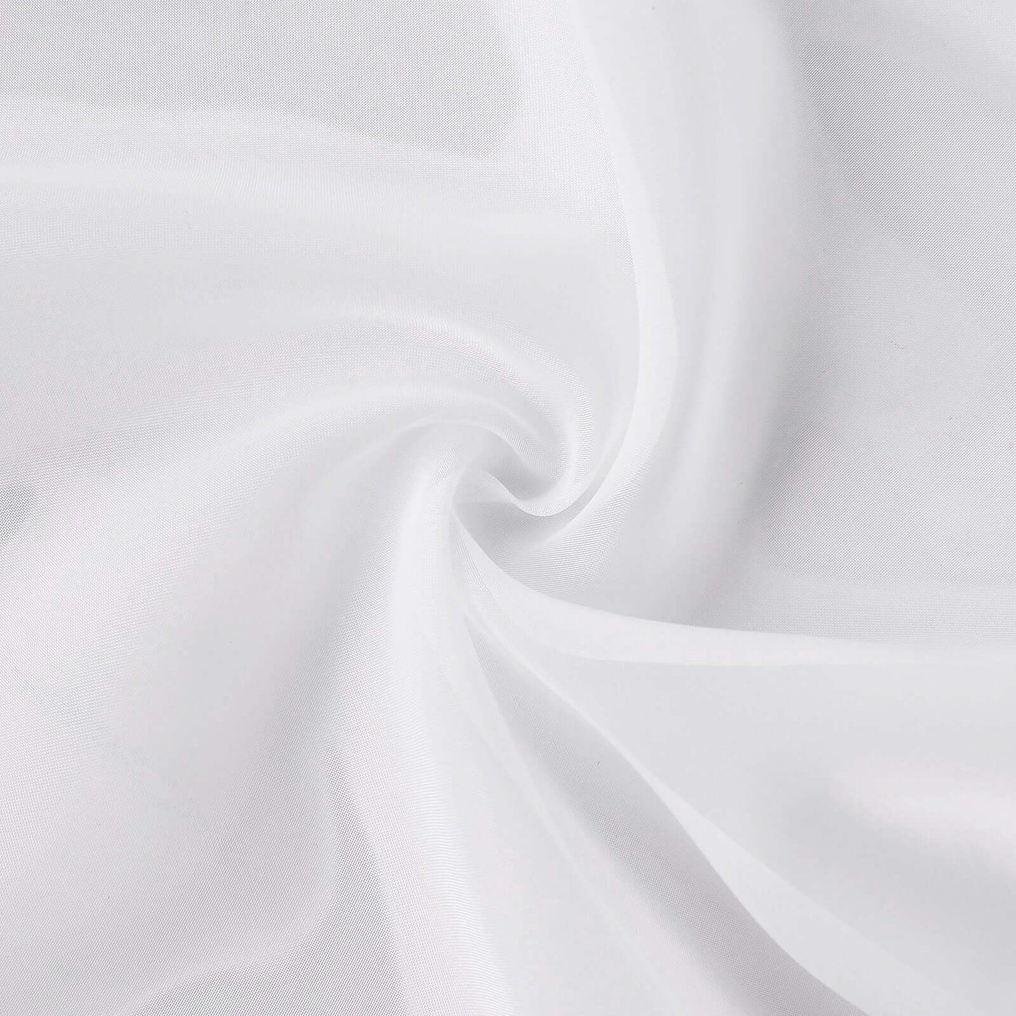White chiffon curtain panel, durable flame-resistant backdrop drapery. #whtbkgd