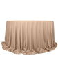 132" Nude Scuba Wrinkle Free Round Tablecloth, Seamless Scuba Polyester Tablecloth