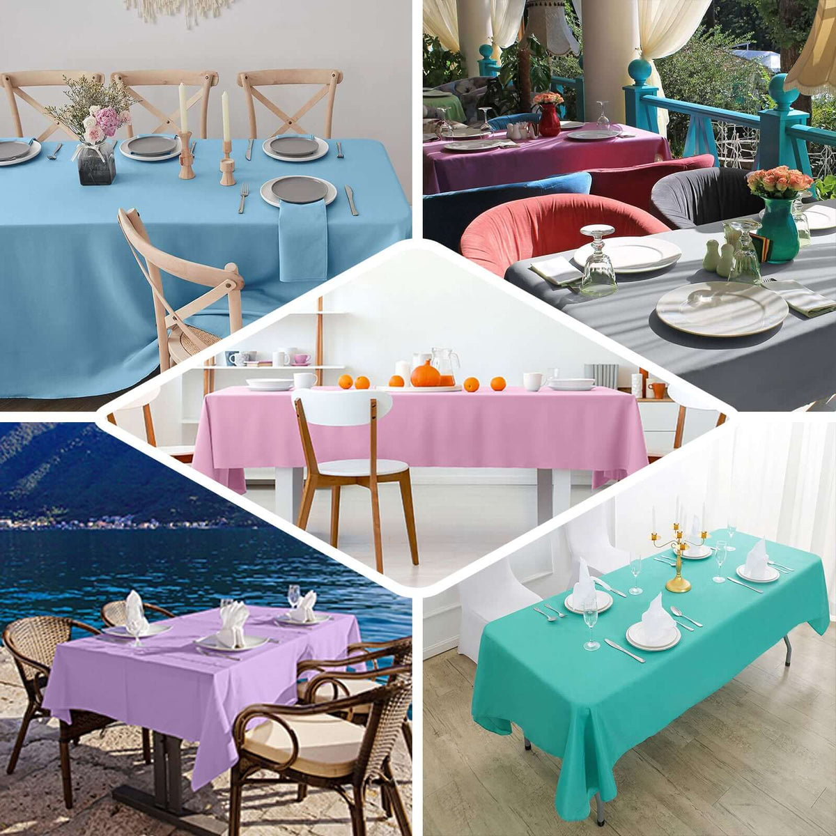 Premium Polyester 60"x126" Rectangle Tablecloth Wine - Stain-Resistant 220GSM Finish for Special Eve