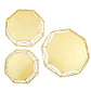 Gold geometric cake stands set of 3, reversible octagon baskets, 7", 9", 11". #whtbkgd