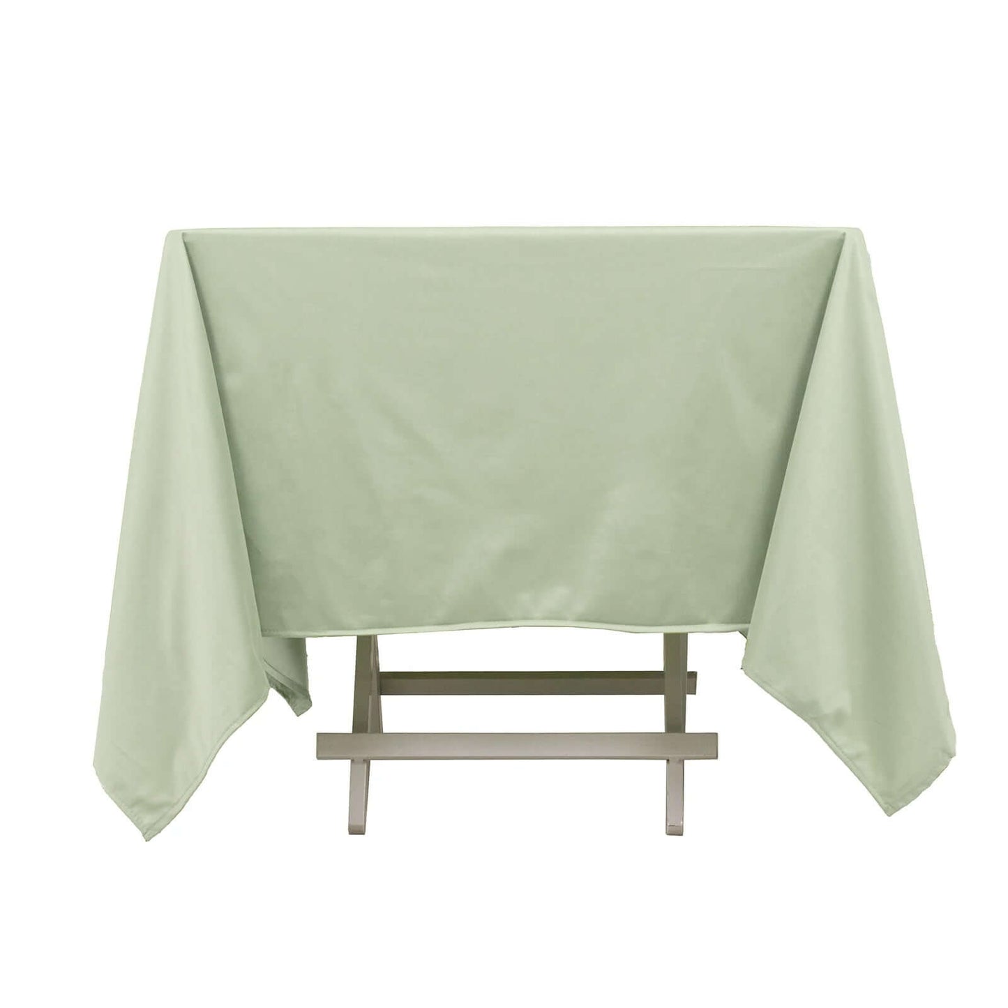 70" Sage Green Scuba Wrinkle Free Square Tablecloth, Scuba Polyester Tablecloth