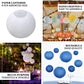 Set of 8 white and blue hanging lanterns in floral design.