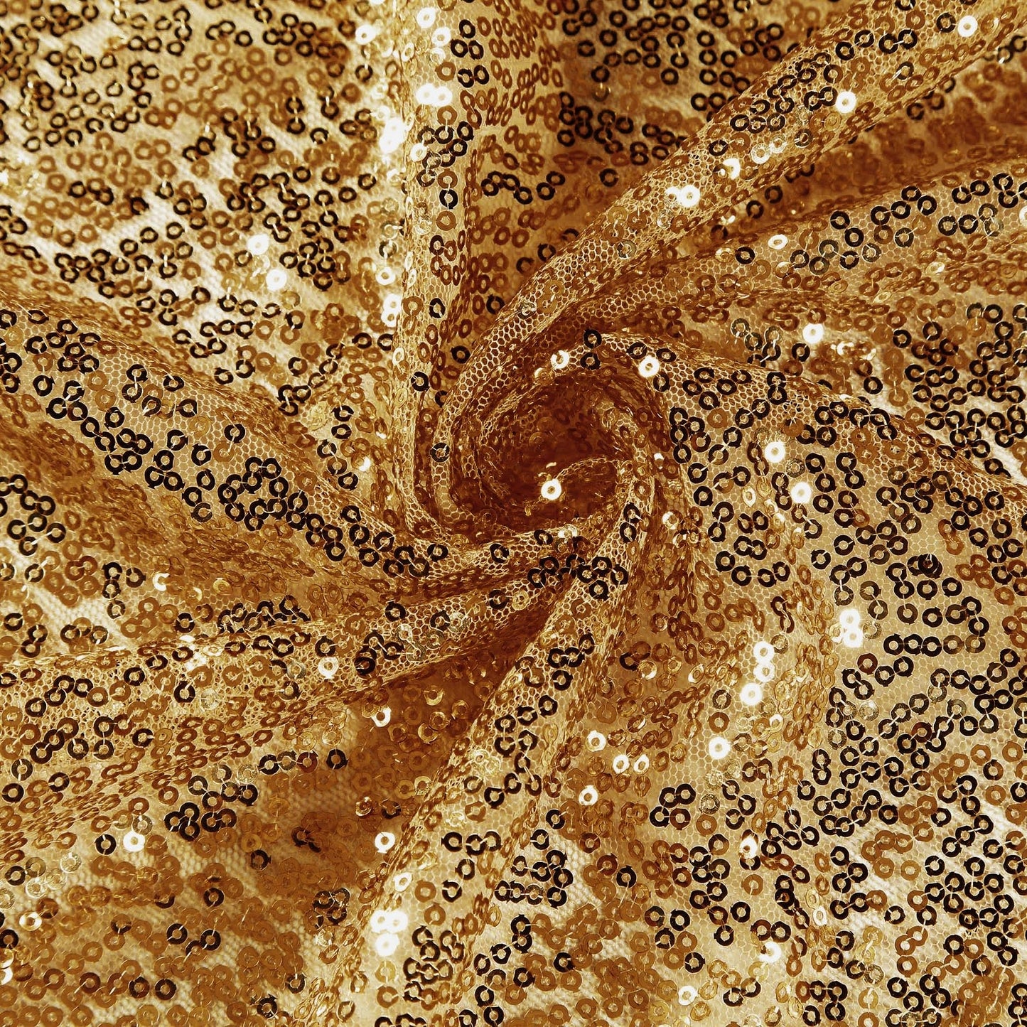 60"x126" Premium SEQUIN Rectangle Tablecloth - Gold#whtbkgd