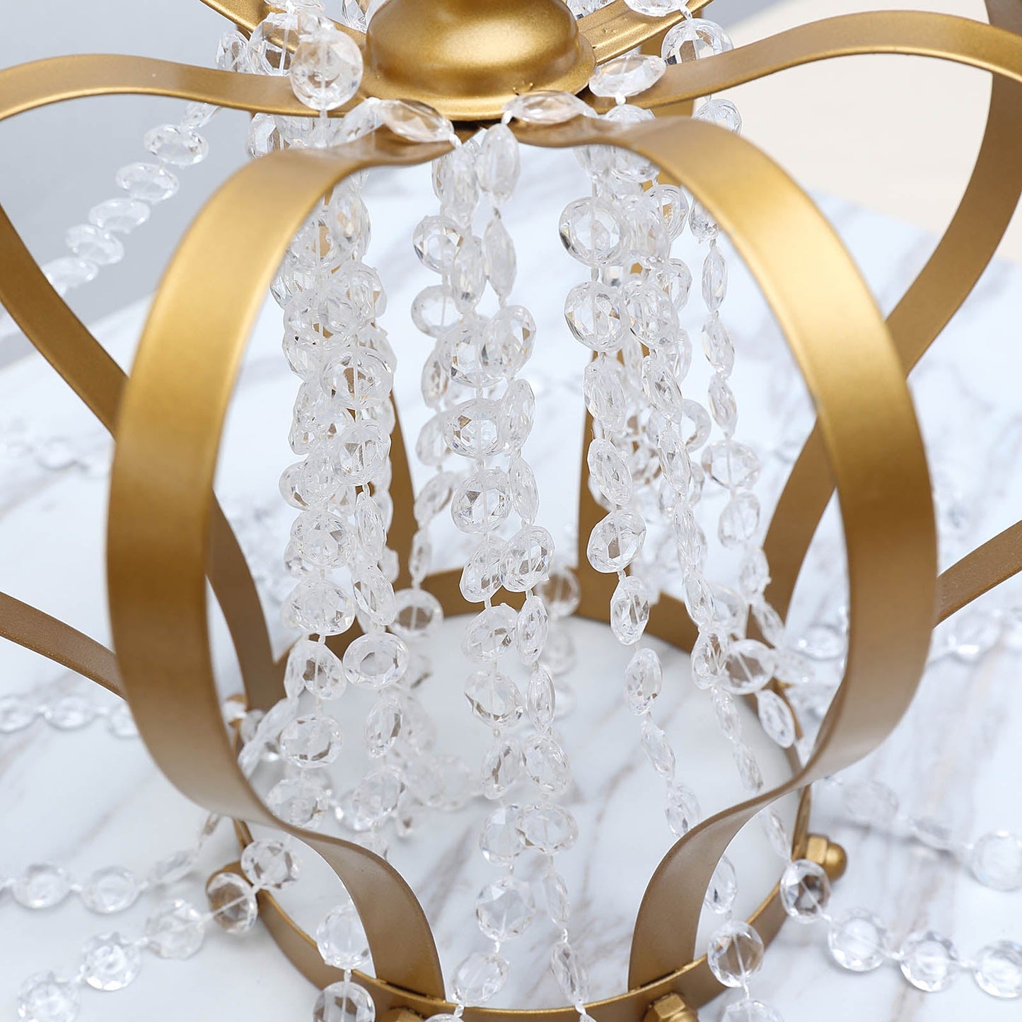 30ft clear acrylic crystal diamond garland chain bead roll in gold and clear.