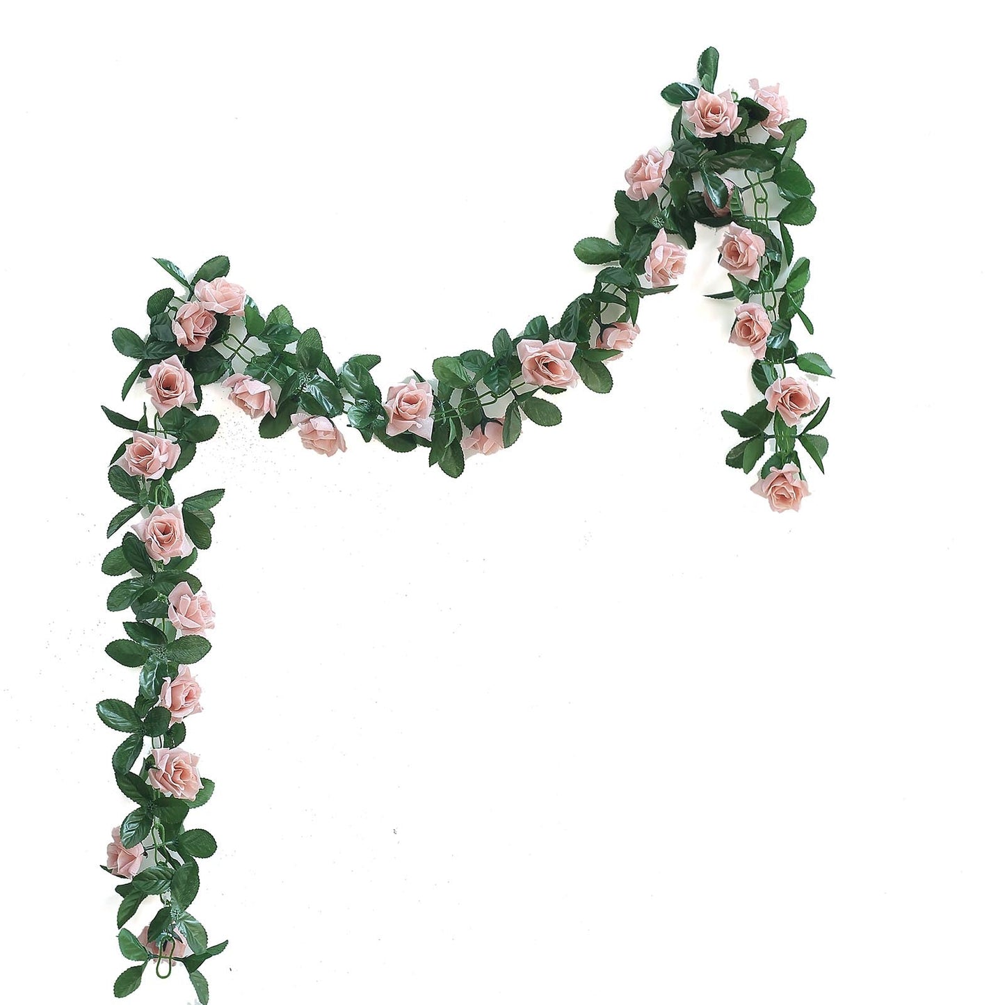 Artificial UV Protected Silk Rose Flower Chain Dusty Rose Garland 6 Feet