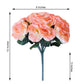 12 Inch Peach Artificial Velvet Like Fabric Rose Flower Bush