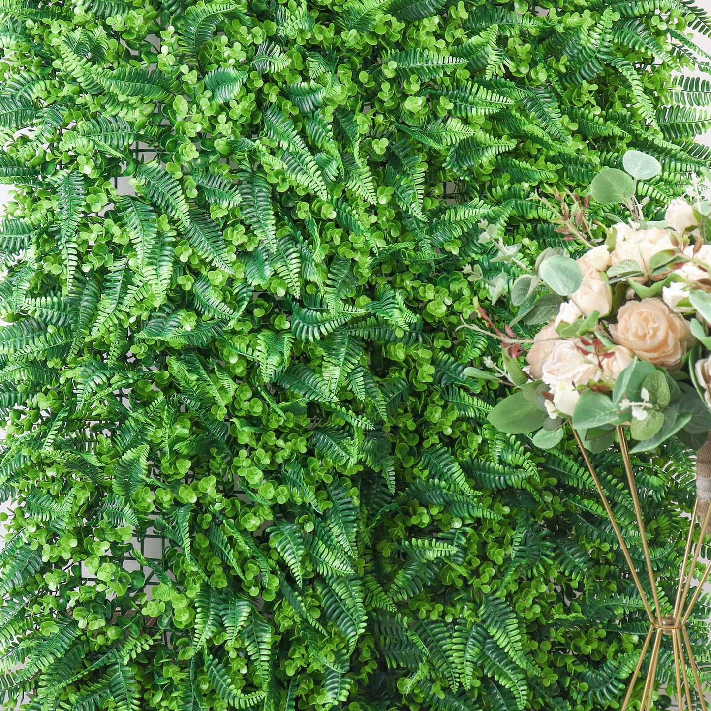 12 Sq. ft. | Artificial Boston Fern Eucalyptus Boxwood Greenery Garden Wall#whtbkgd   