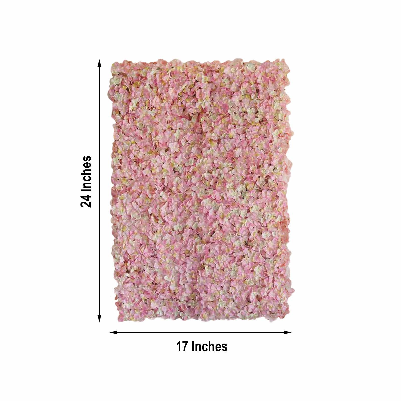 11 Sq ft. | Pink / Cream UV Protected Hydrangea Flower Wall Mat Backdrop