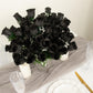 12 Bushes | Black Artificial Premium Silk Flower Rose Bud Bouquets