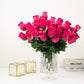 12 Bushes Of Fuchsia Flower Rose Bud Artificial Premium Silk Bouquets