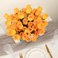 12 Bushes | Orange Artificial Premium Silk Flower Rose Bud Bouquets