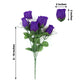 12 Bushes Artificial Premium Silk Flowers Rose Buds Bouquets In Purple