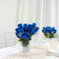 12 Bushes | Royal Blue Artificial Premium Silk Flower Rose Bud Bouquets