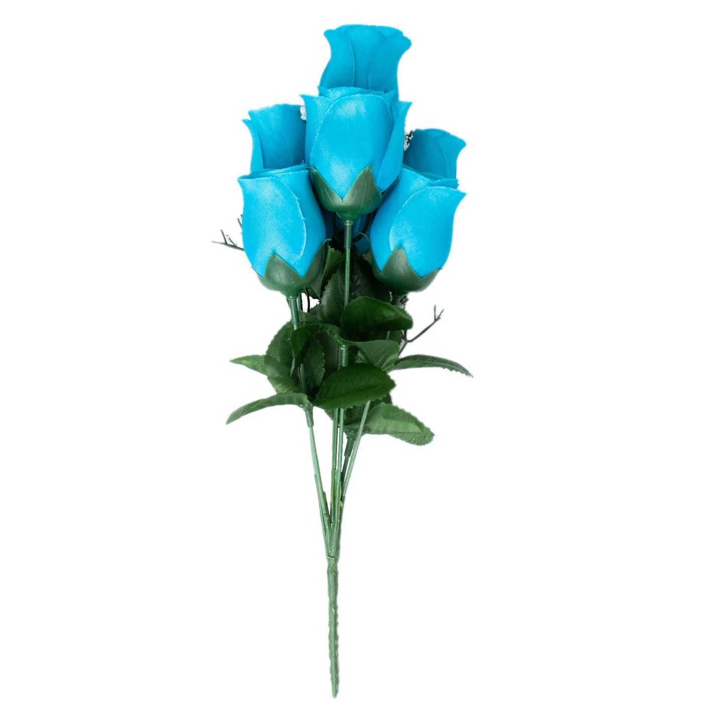 Artificial Turquoise Rose Bud Flower Premium Silk Bouquets 12 Bushes