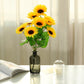 5 Bushes | 45 Large Yellow Artificial Silk Blossomed Sunflowers