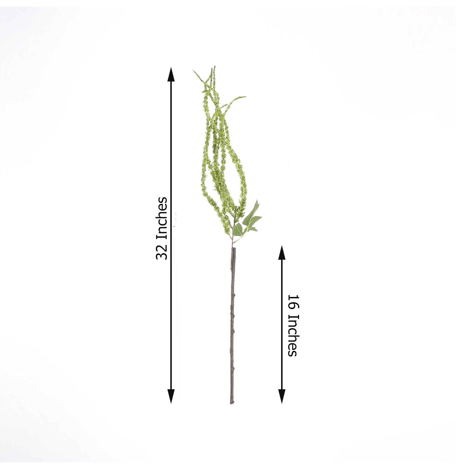 2 Pack | Green Artificial Amaranthus Flower Stem Spray & Ivy Leaves | 32inch