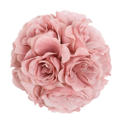 2 Pack | 7inch Mauve Artificial Silk Rose Kissing Ball, Faux Flower Ball#whtbkgd