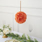 2 Pack | 7inch Terracotta Artificial Silk Rose Kissing Ball, Faux Flower Ball