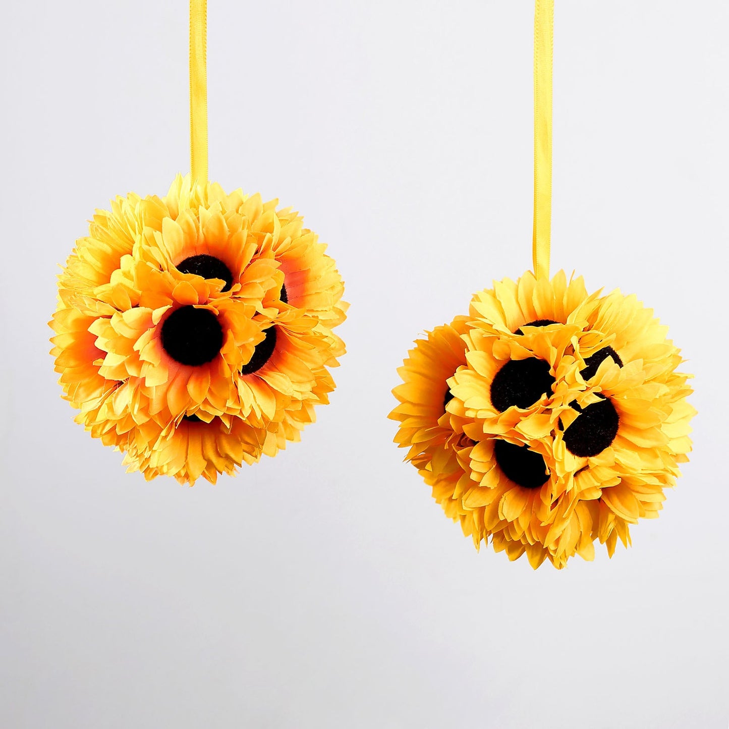 Artificial Hanging Sunflower Ball In Silk 7 Inch