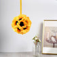 Silk Hanging Sunflower Balls 7 Inch With Satin Ribbon