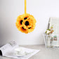 2 Pack | 7" Artificial Silk Hanging Sunflower Kissing Ball With Satin Ribbon