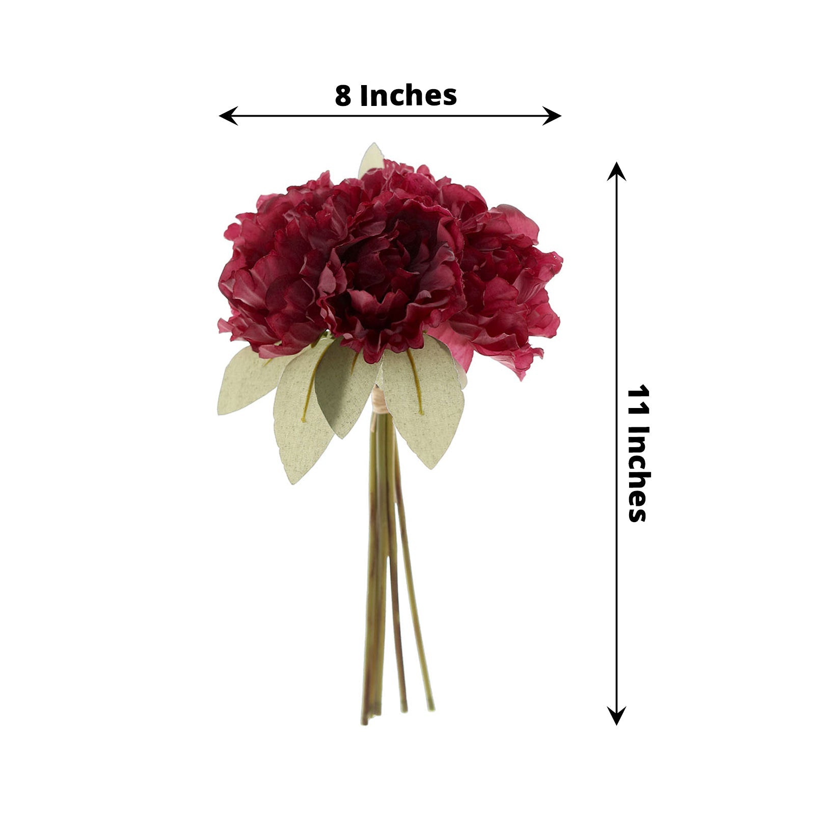 Silk Peony Bouquet In Mulberry 11 Inch