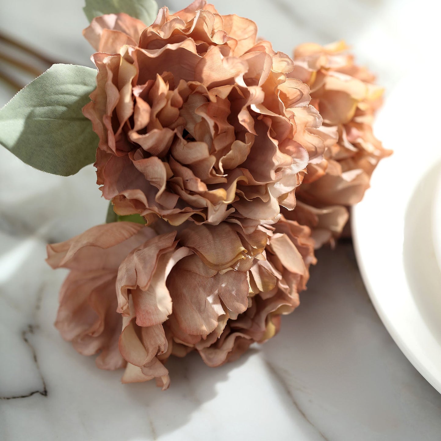 11 Inch Dusty Rose Peonies Flower Bouquet