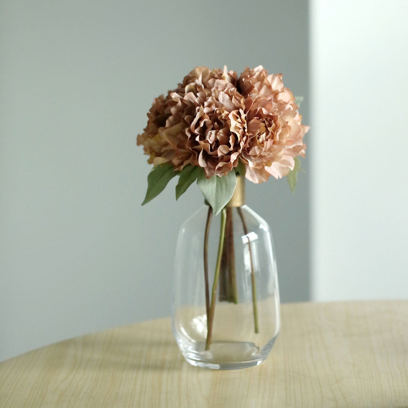 11 Inch Peonies Flower Bouquet In Dusty Rose