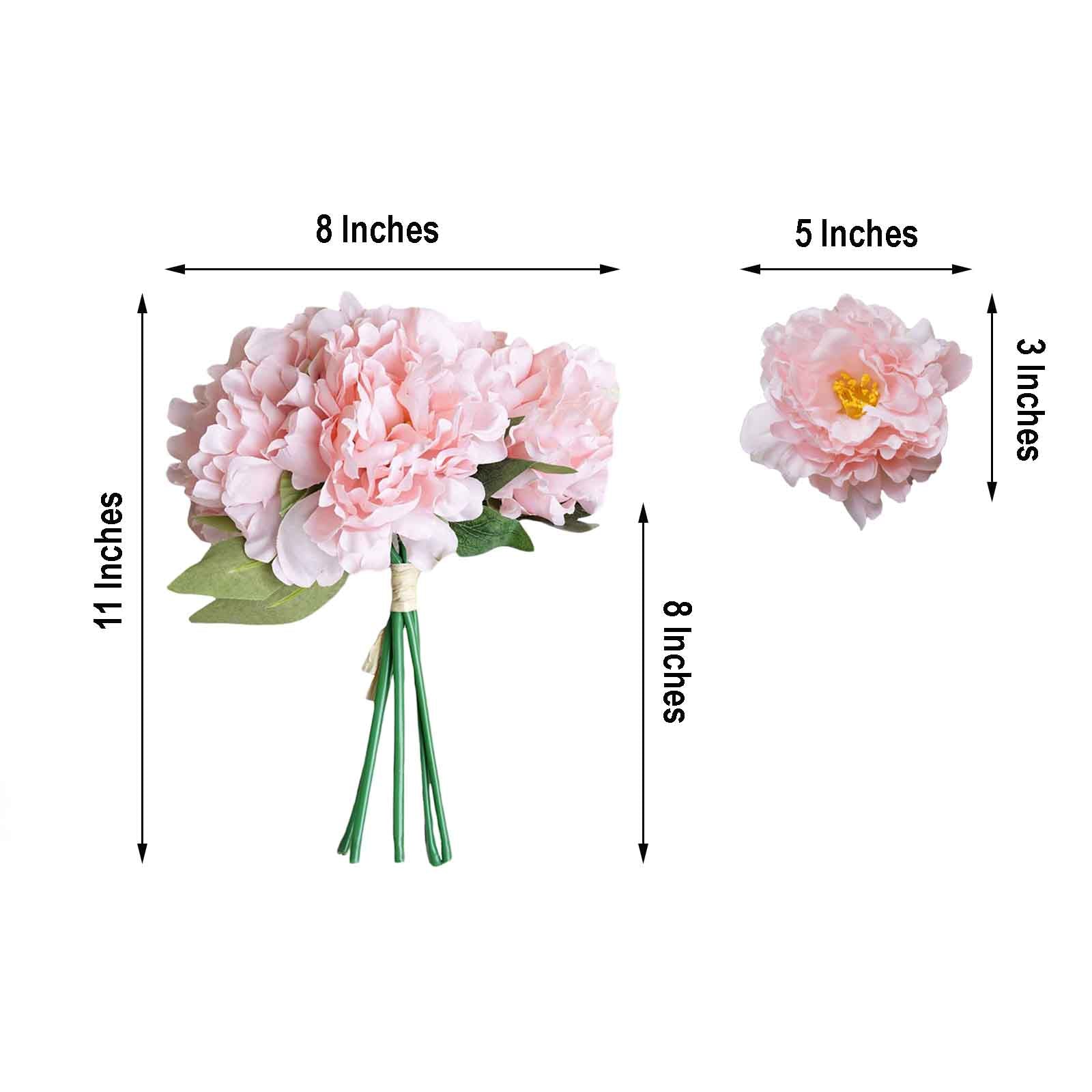 11inch Pink Real Touch Artificial Silk Peonies Flower Bouquet